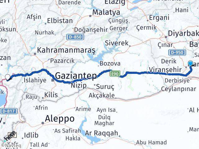 Mardin Yeşilli Osmaniye Arası Kaç Km - Yol Haritası