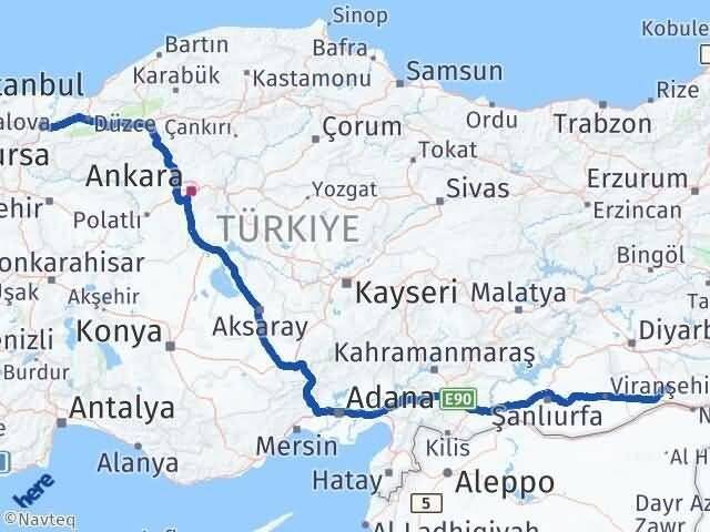 Mardin Yeşilli Sakarya Arası Kaç Km - Yol Haritası