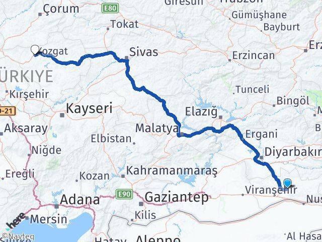 Yeşilli Yozgat Arası Kaç Km - Yol Tarifi