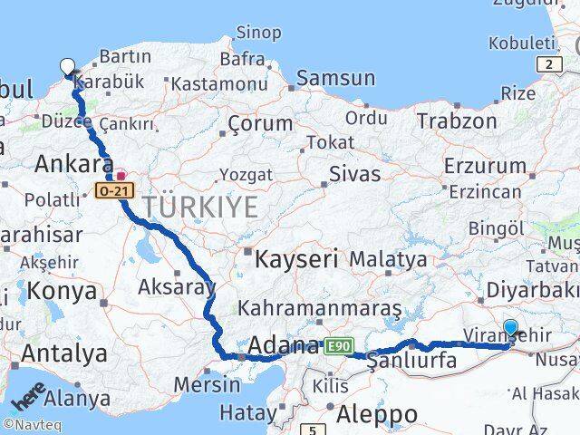 Mardin Yeşilli Zonguldak Arası Kaç Km - Yol Haritası