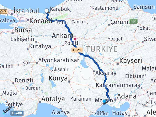 Mersin Akçakoca Düzce Arası Kaç Km - Yol Haritası