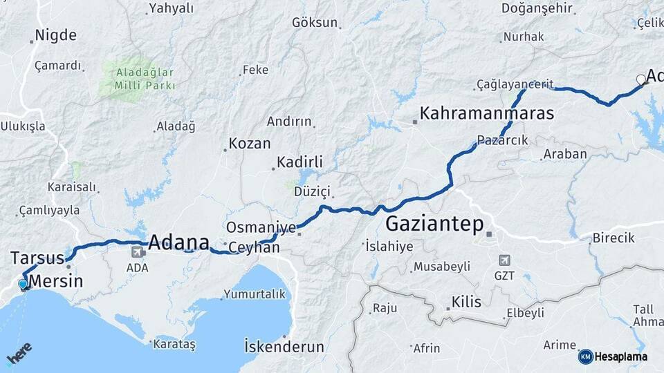 Akdeniz Adıyaman Arası Kaç Km - Yol Tarifi