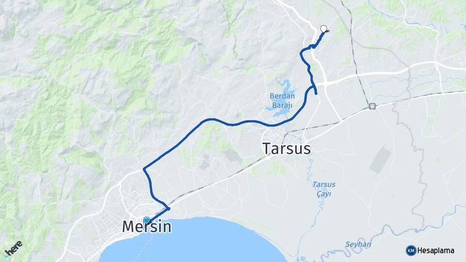 Mersin Aladağ Tarsus Arası Kaç Km - Yol Haritası