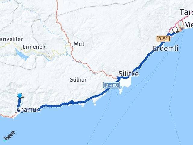 Akine Mersin Üniversitesi Arası Kaç Km - Yol Tarifi