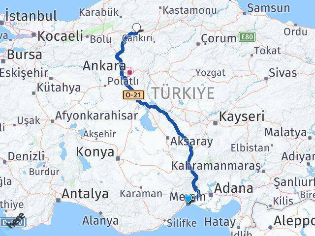 Mersin Atkaracalar Arası Kaç Km - Yol Tarifi