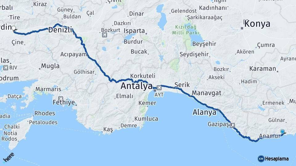 Aydıncık Aydın Arası Kaç Km - Yol Tarifi