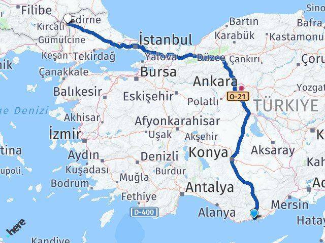 Aydıncık Edirne Arası Kaç Km - Yol Tarifi