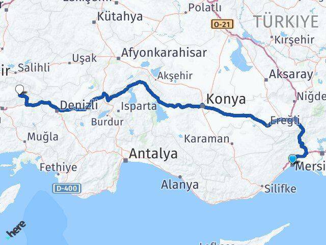 Mersin Beydağ Arası Kaç Km - Yol Tarifi
