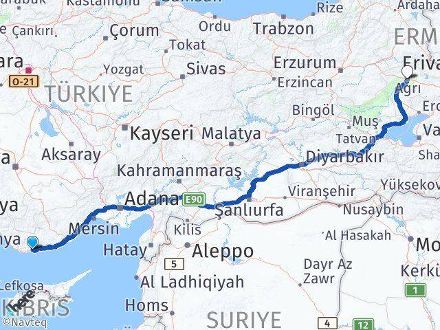 Bozyazı Ağrı Arası Kaç Km - Yol Tarifi