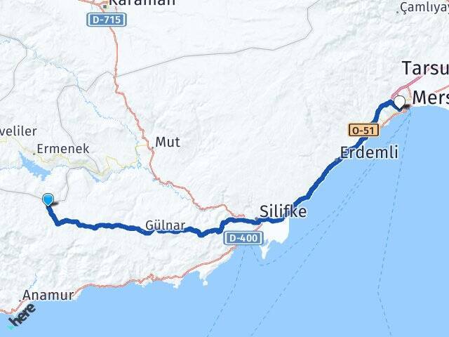 Ardıçlıtaş Toros Üniversitesi Arası Kaç Km - Yol Tarifi