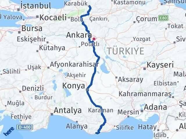 Mersin Bozyazı Karabük Arası Kaç Km - Yol Haritası