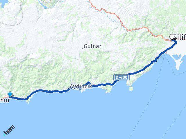 Mersin Bozyazı Silifke Arası Kaç Km - Yol Haritası