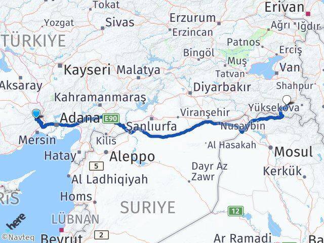 Çamlıyayla Hakkari Arası Kaç Km - Yol Tarifi