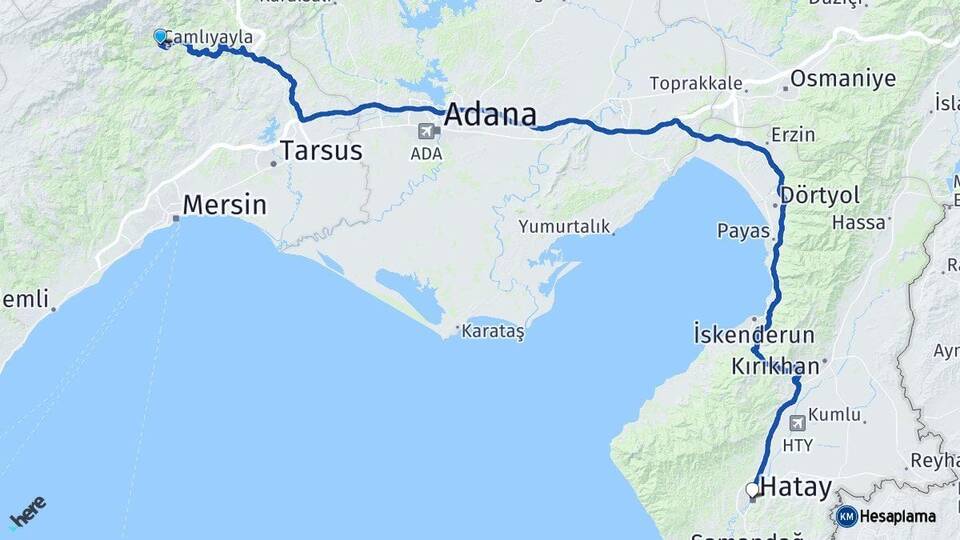 Çamlıyayla Hatay Arası Kaç Km - Yol Tarifi