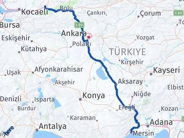 Mersin Çilimli Düzce Arası Kaç Km - Yol Haritası