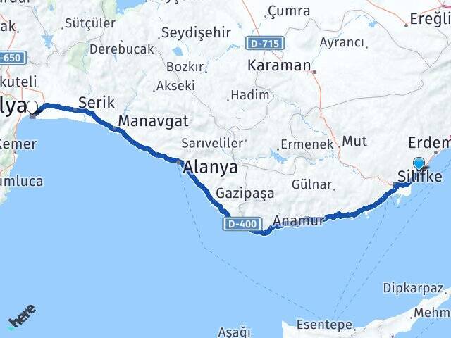 Kızkalesi Antalya Arası Kaç Km - Yol Tarifi