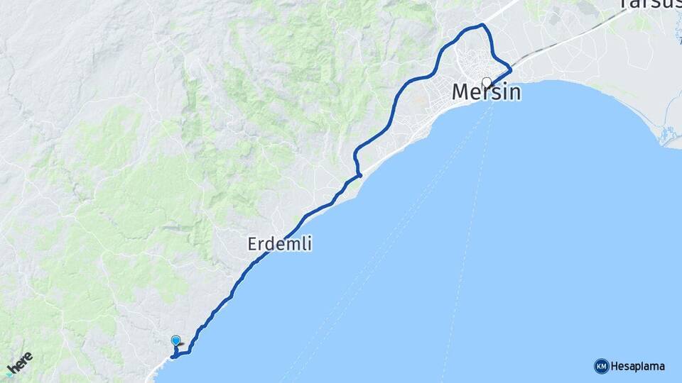 Mersin Erdemli Kızkalesi Arası Kaç Km - Yol Haritası