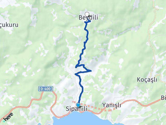 Sipahili Beydili Arası Kaç Km - Yol Tarifi