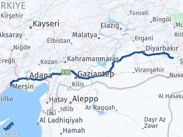 Mersin Hasankeyf Batman Arası Kaç Km - Yol Haritası