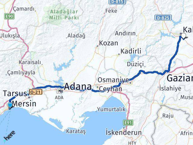 Mersin Kahramanmaraş Havalimanı Arası Kaç Km - Yol Haritası