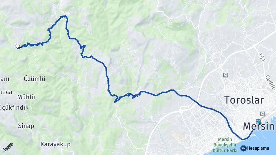 Mersin Kocayer Mezitli Arası Kaç Km - Yol Haritası