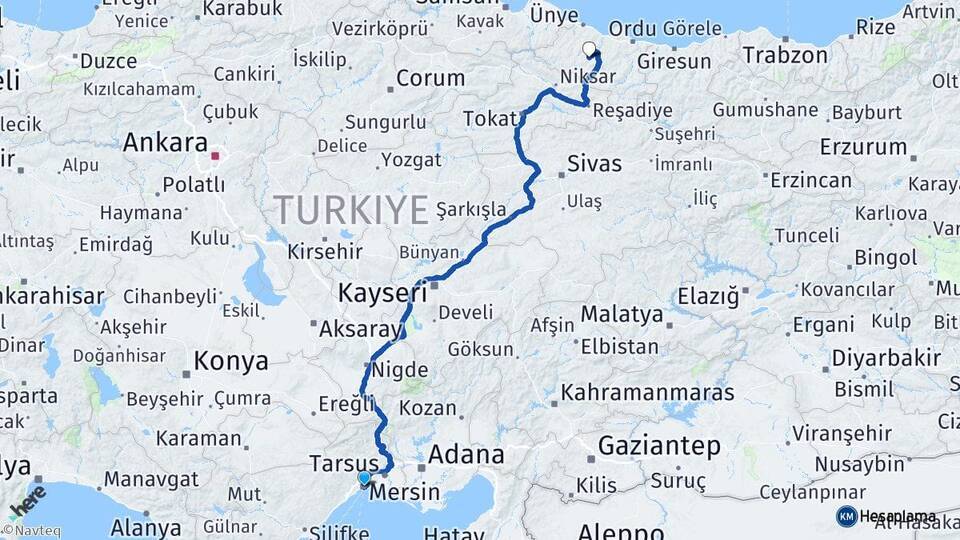 Mersin Korgan Arası Kaç Km - Yol Tarifi