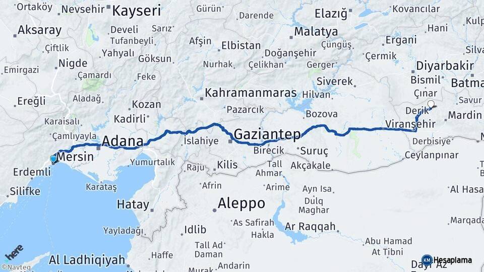 Mersin Mazıdağı Mardin Arası Kaç Km - Yol Haritası