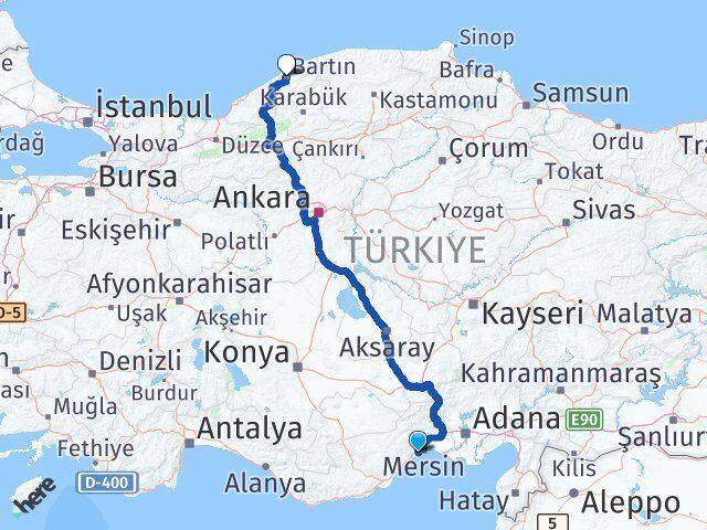 Mersin Mezitli Bartın Arası Kaç Km - Yol Haritası