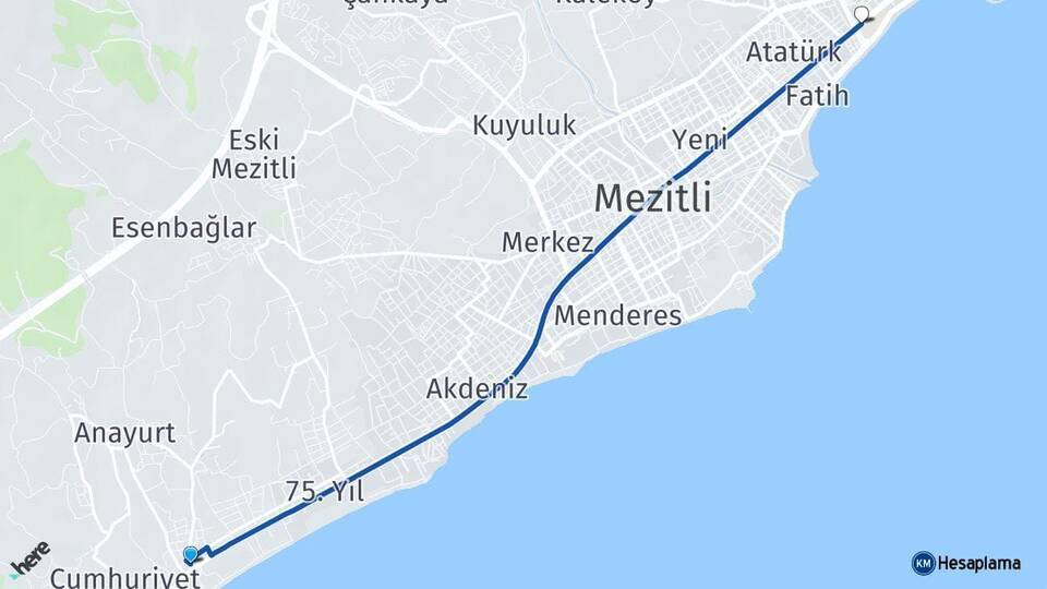 Davultepe Mersin Üniversitesi Arası Kaç Km - Yol Tarifi
