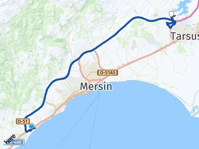 Deniz Tarsus Üniversitesi Arası Kaç Km - Yol Tarifi