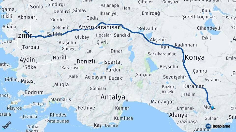 Mut Manisa Arası Kaç Km - Yol Tarifi