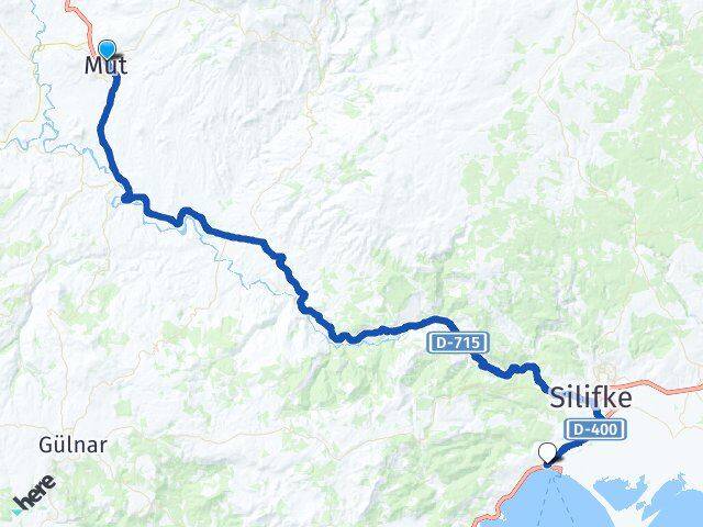 Mersin Mut Taşucu Silifke Arası Kaç Km - Yol Haritası