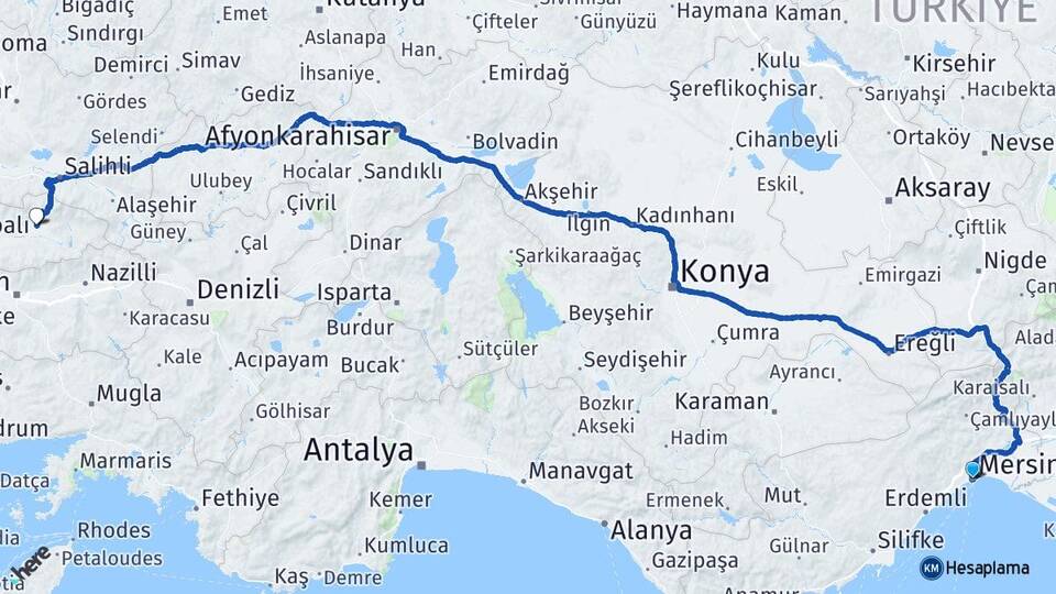 Mersin Ödemiş İzmir Arası Kaç Km - Yol Haritası