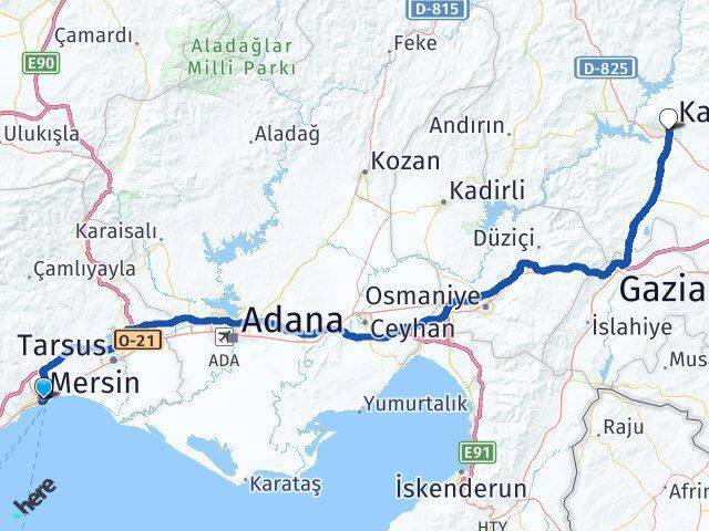 Mersin Onikişubat Arası Kaç Km - Yol Tarifi