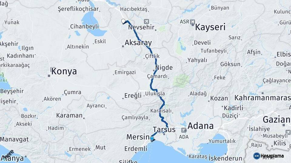 Mersin Ortaköy Arası Kaç Km - Yol Tarifi