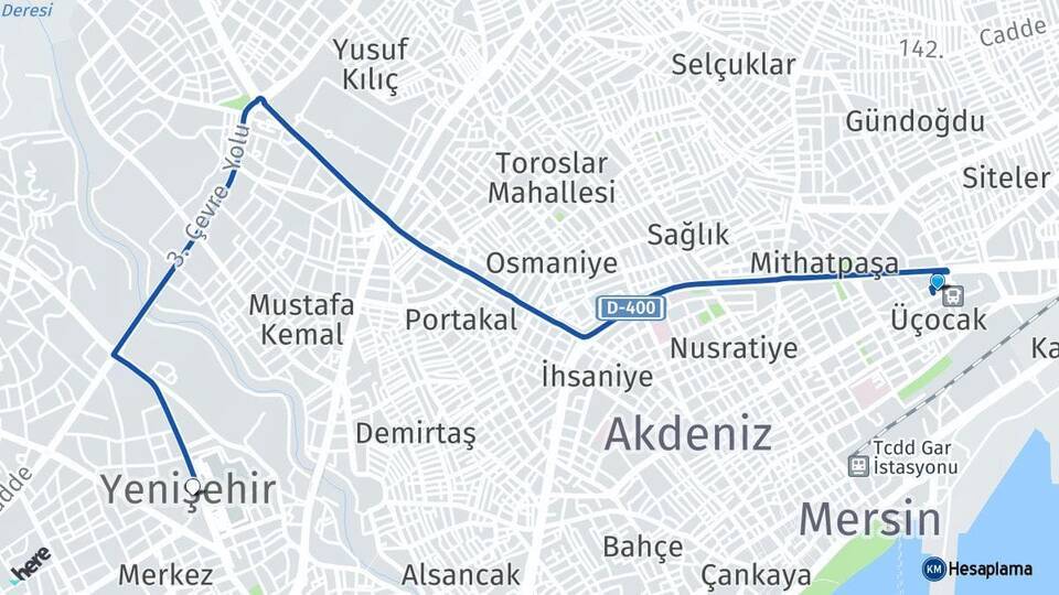 Mersin Otogarı Yenişehir Arası Kaç Km - Yol Tarifi
