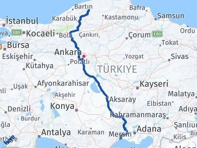 Mersin Pınarbaşı Kastamonu Arası Kaç Km - Yol Haritası