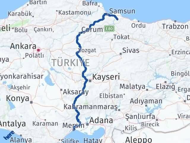 Mersin Salıpazarı Arası Kaç Km - Yol Tarifi