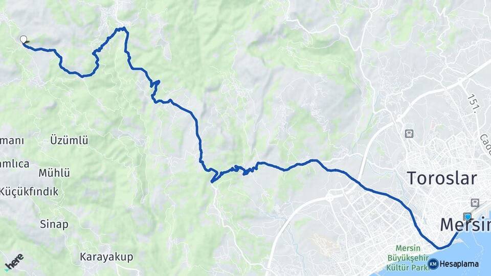 Mersin Sarılar Mezitli Arası Kaç Km - Yol Haritası