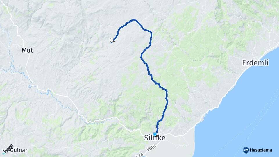 Mersin Silifke Çatak Silifke Arası Kaç Km - Yol Haritası