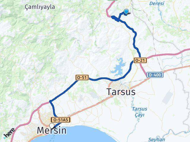 Koçmarlı Mersin Arası Kaç Km - Yol Tarifi