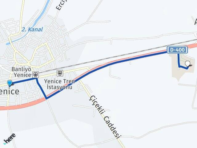 Yenice Çağ Üniversitesi Arası Kaç Km - Yol Tarifi