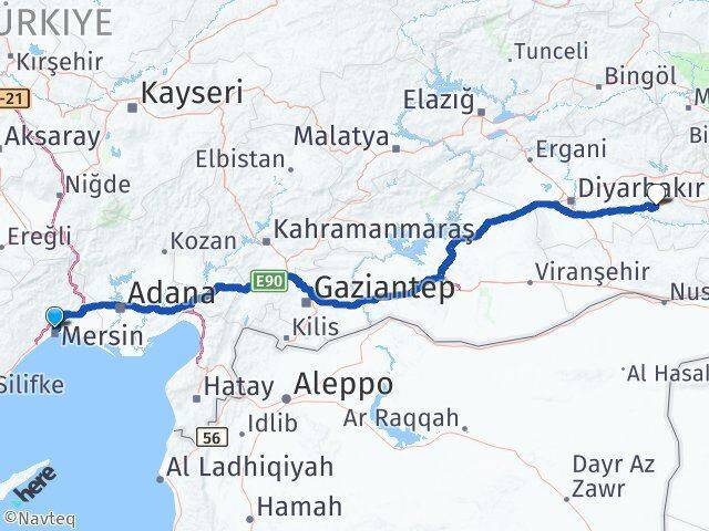 Mersin Toroslar Batman Arası Kaç Km - Yol Haritası