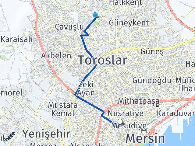 Çağdaşkent Akdeniz Arası Kaç Km - Yol Tarifi