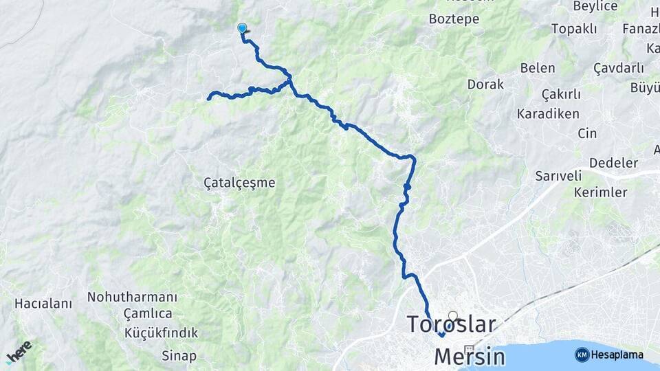 Değnek Toroslar Arası Kaç Km - Yol Tarifi