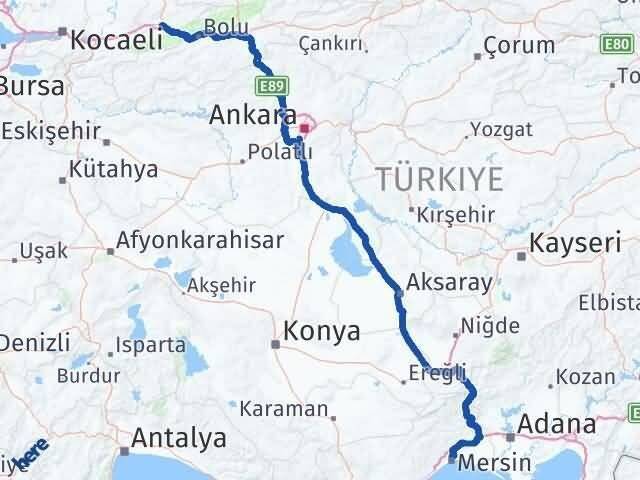 Mersin Toroslar Düzce Arası Kaç Km - Yol Haritası