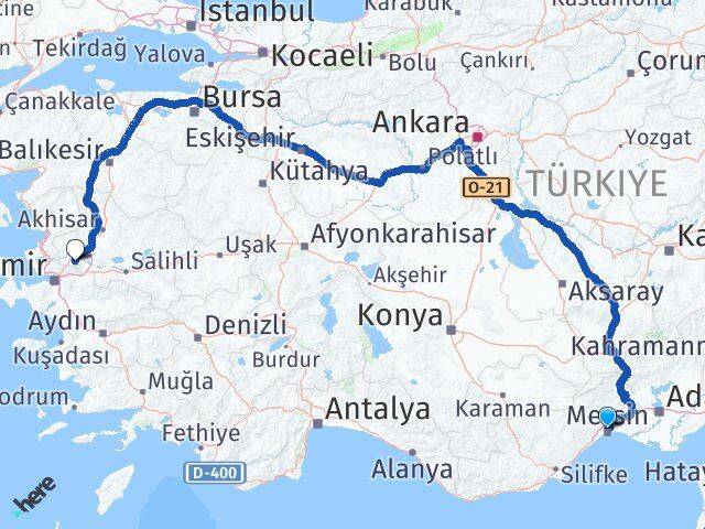 Mersin Toroslar Manisa Arası Kaç Km - Yol Haritası