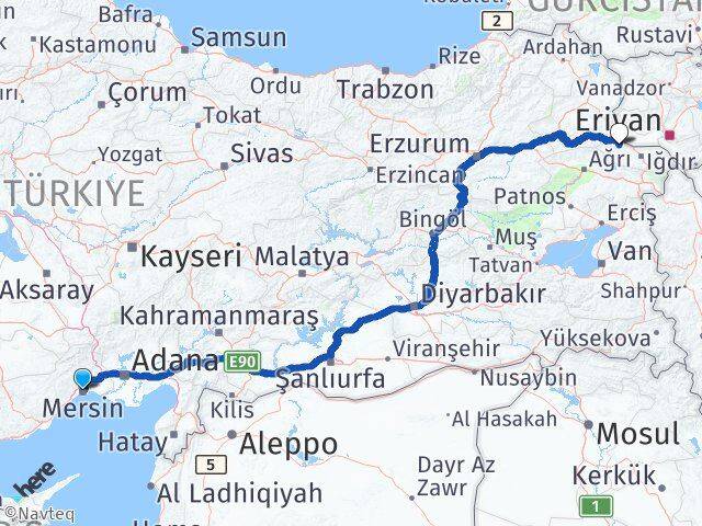 Mersin Tuzluca Iğdır Arası Kaç Km - Yol Haritası