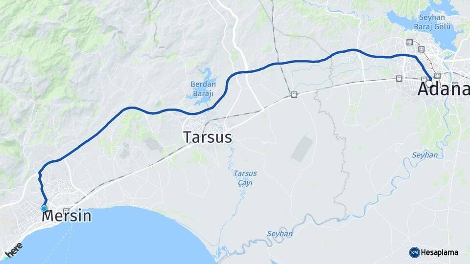 Mersin Yenişehir Adana Havalimanı Arası Kaç Km - Yol Haritası