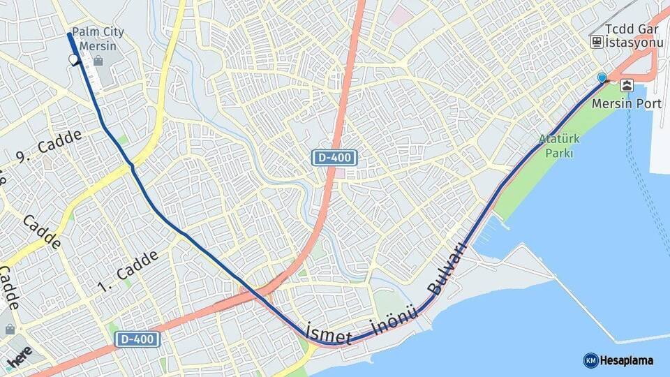 Mersin Yenişehir Arası Kaç Km - Yol Haritası